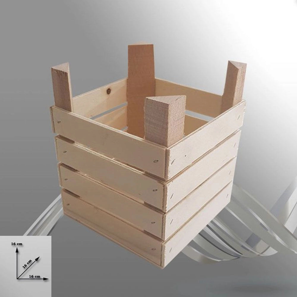 Trade Shop - Cassetta Cassettina Porta Oggetti Legno Quadrata Decorazione 16x16x16 Cm 702109 -