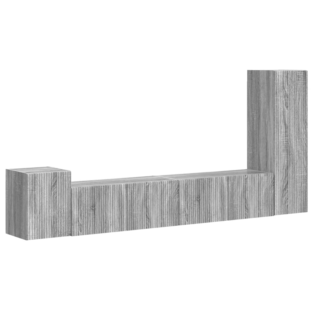 Set mobile TV 3 pz-Credenza per TV Grigio Sonoma Legno multistrato 893931