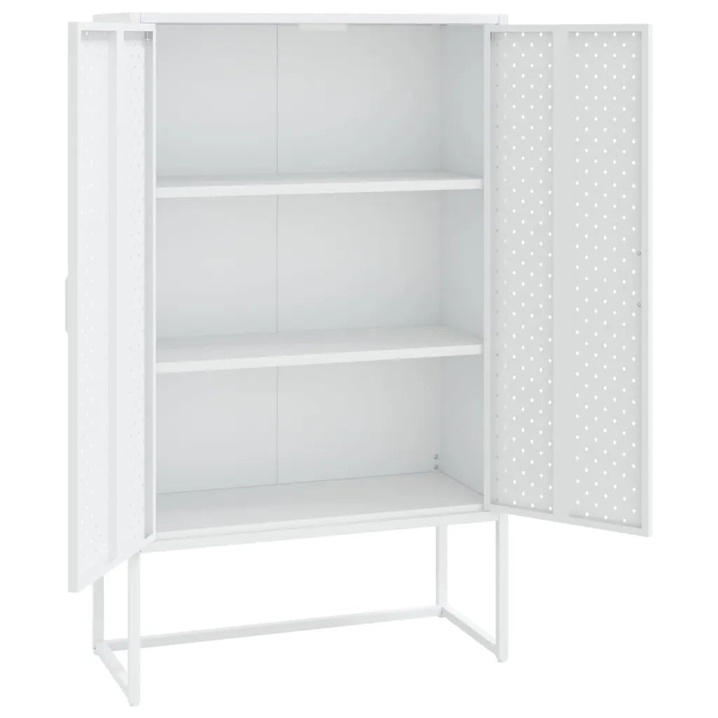 Credenza Alta Bianca 80x35x135 cm in Acciaio cod mxl 45267