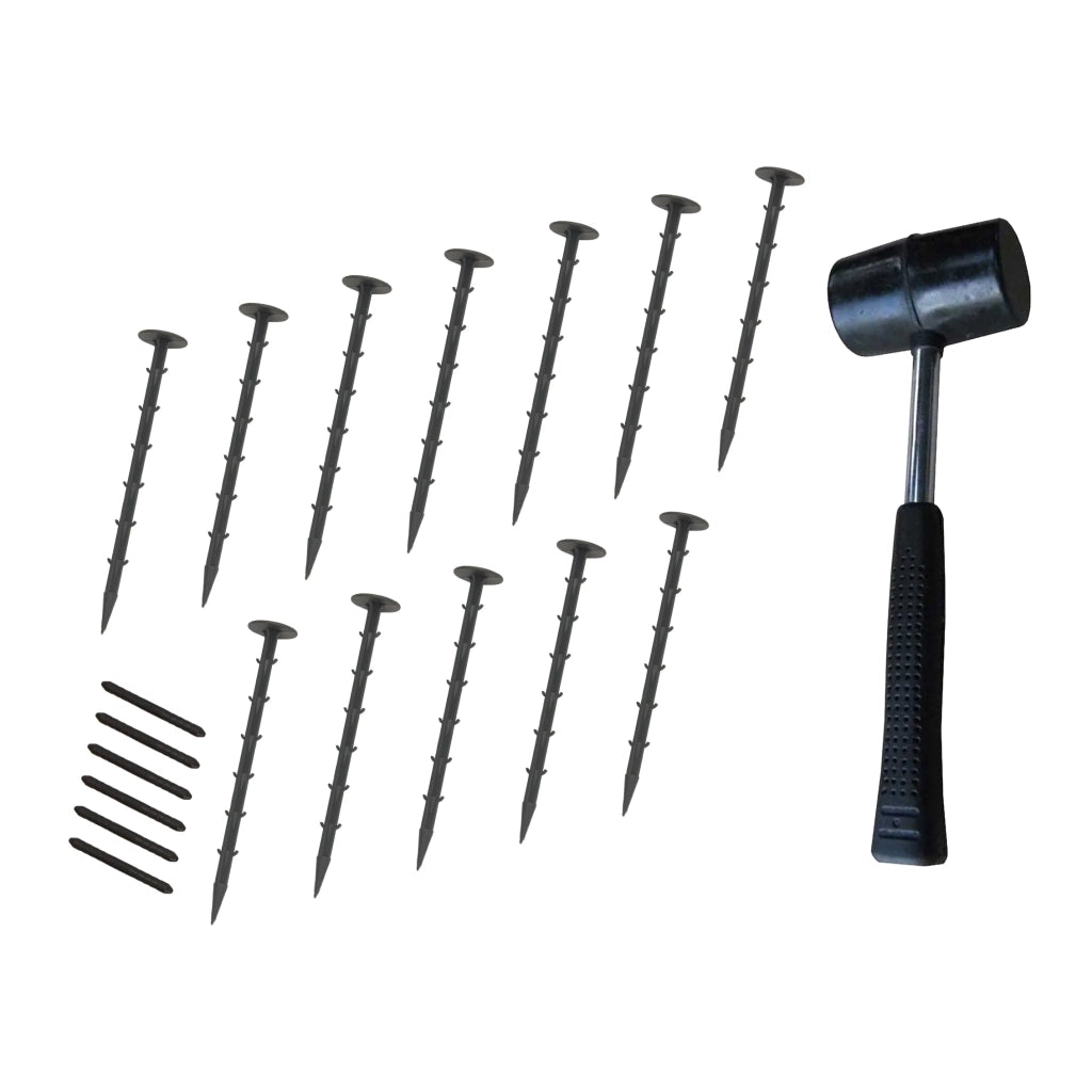 Bordura Flessibile da Giardino 24 x 1,2 m Nero con Martello in Gomma