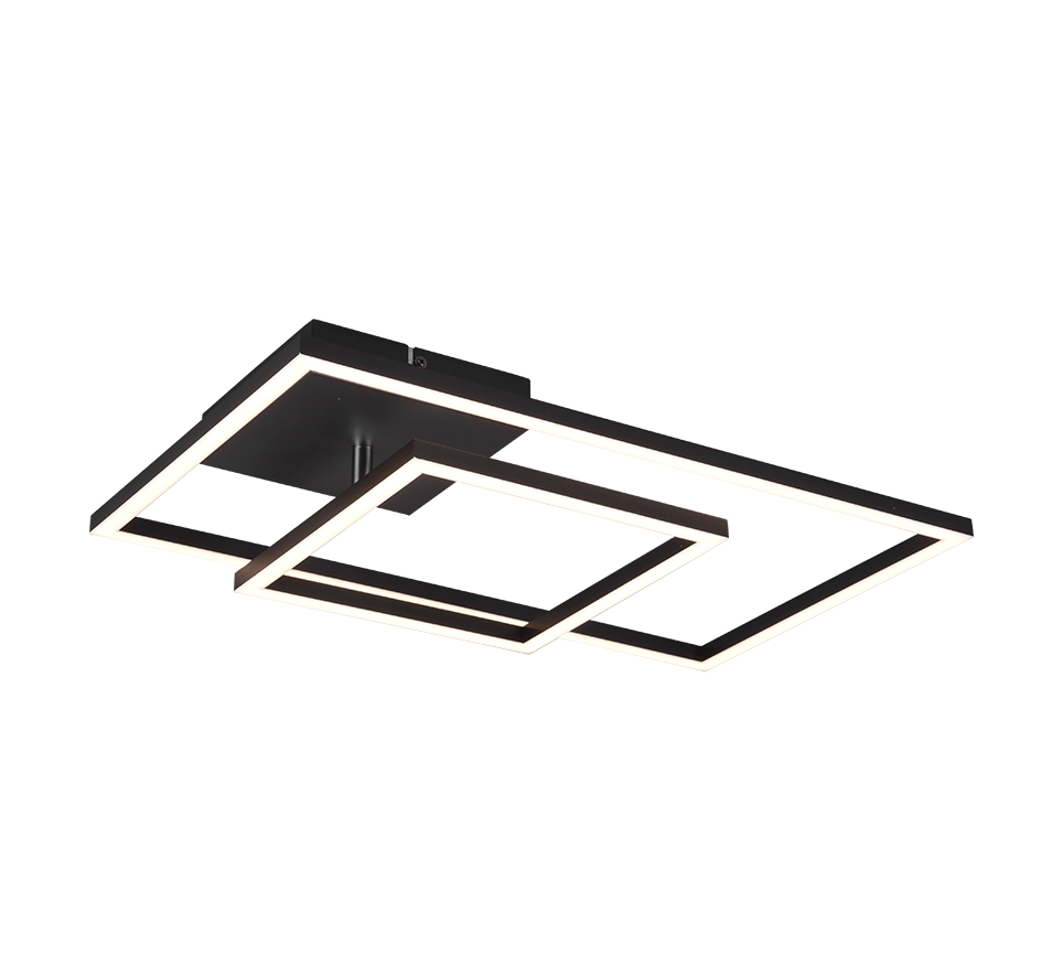 Plafoniera LED con snodo, metallo, nero, L 63 cm, Padella