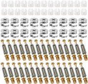 Set di 100 congiunzioni di mobili M6 x 40 mm viti a cappuccetto con copertura e fissaggio eccentrico - Ø 147 mm - per la separazione di mobili - inclusi congiunzioni eccentriche di mobili - accessori di fissaggio per armadi e tavoli