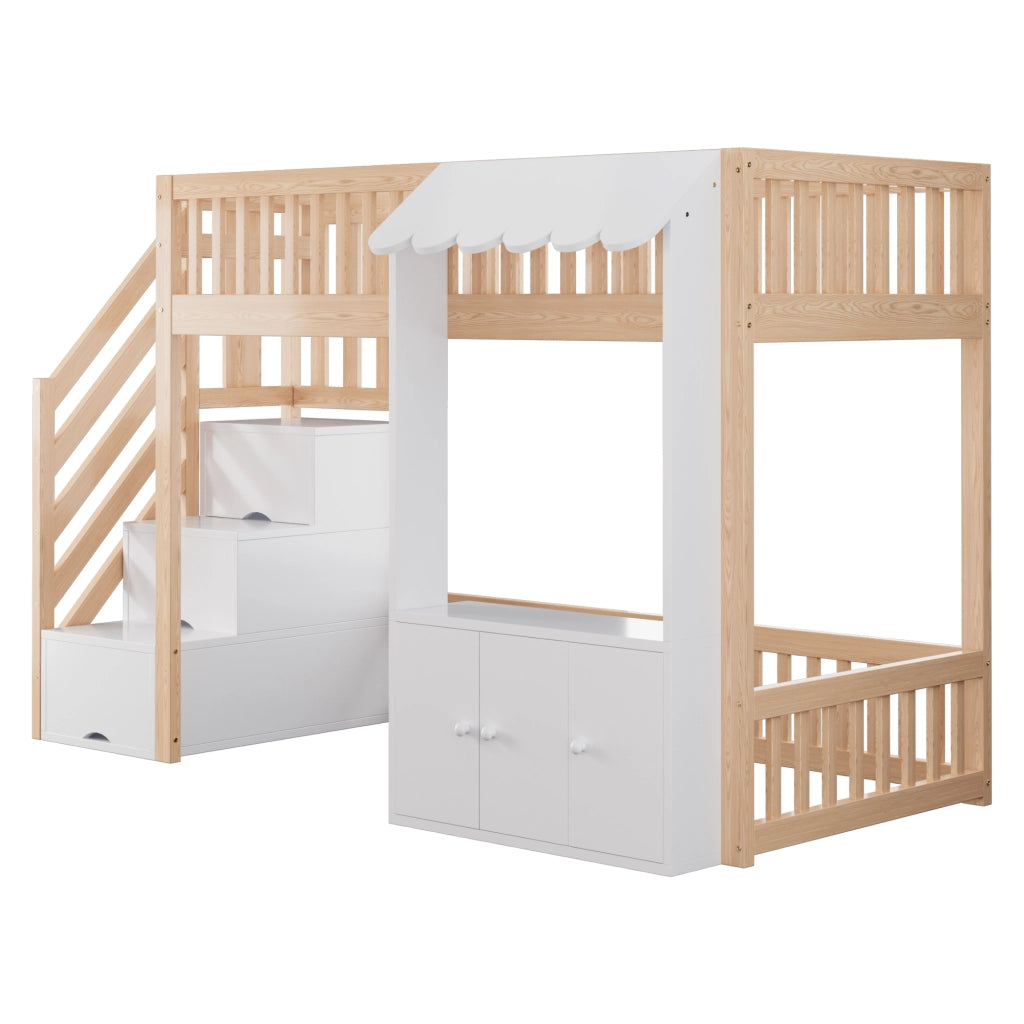 letto a castello legno colore legno 253 x 108.9 cm