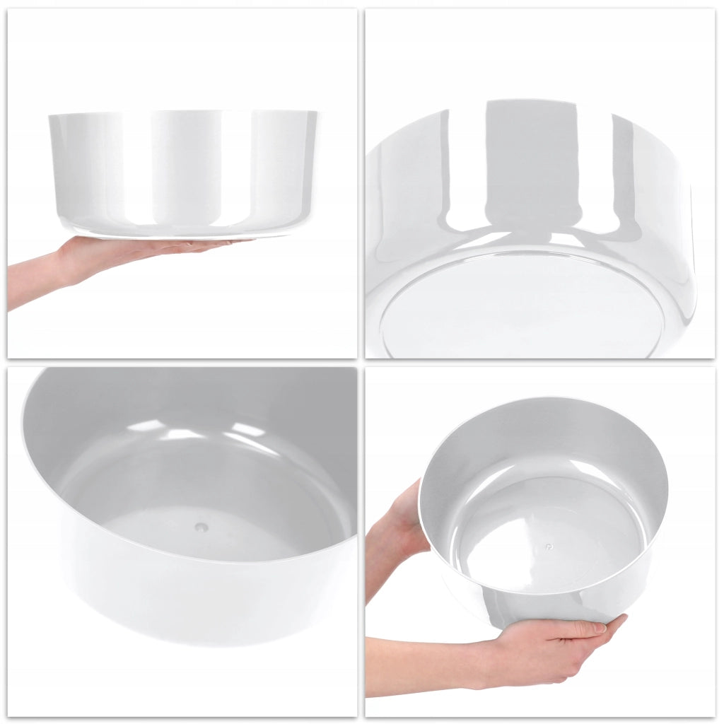 Vaso da fiori KADAX, coprivaso, ciotola bianca per composizioni floreali, rotondo, 26 cm