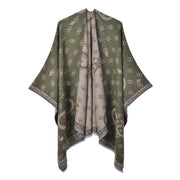 Nuovo scialle/scialle da donna, elegante mantello retr¨° con spacco e nappe su entrambi i lati