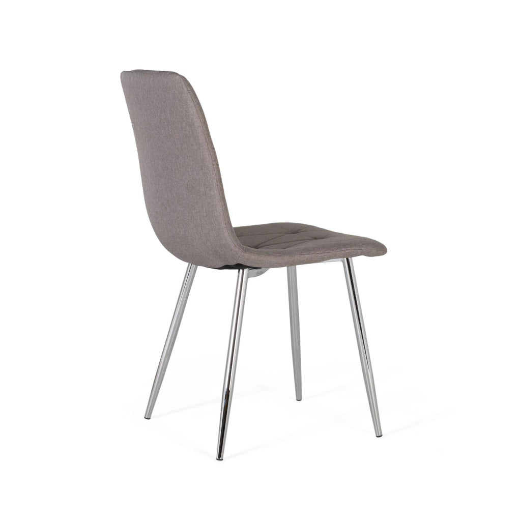 Set di 4 sedie con schienale e sedile imbottiti di colore grigio