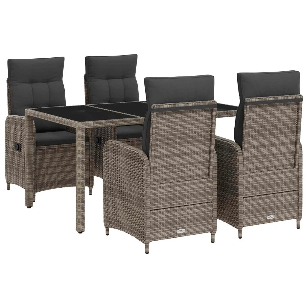 Set da pranzo per esterni 5 pcs Grigio chiaro e grigio scuro 3422322