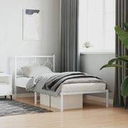 Giroletto con Testiera-Struttura Letto con testiera Metallo Bianco 90x200 cm 320530