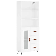 Credenza | Madia | Buffet da pranzo | Armadio da pranzo Bianca 69,5x34x180 cm in Legno Multistrato