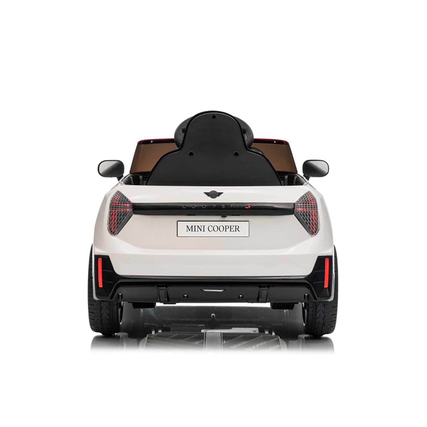 Macchina Elettrica per Bambini Licenza Ufficiale Mini Cooper S Cabrio 12V Sedili in Pelle e Telecomando Bianco
