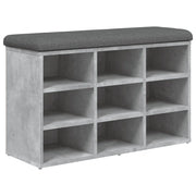 Panca Porta Scarpe Grigio Cemento 82x32x50cm Legno Multistrato