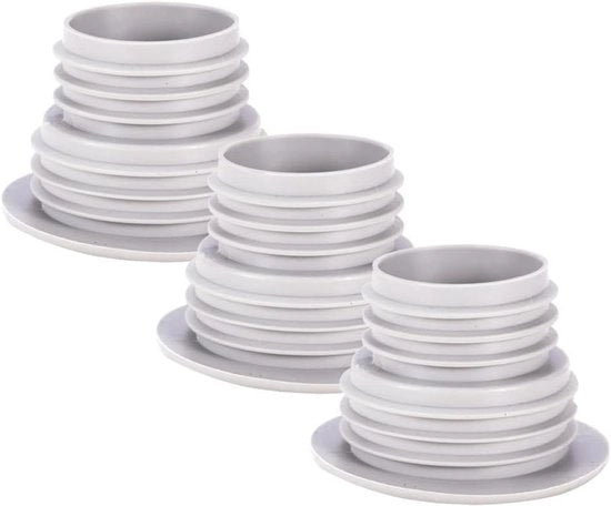 Afdichting per silicone per tubi 3 pezzi - Connettore per tubi per lavatrice - Sostituzione rapida e resistente ai gas - Afdichting per tubi per cucina e bagno - Materiale: silicone - Colore: grigio - Modello compatibile con tubi di diametro 32-120 mm