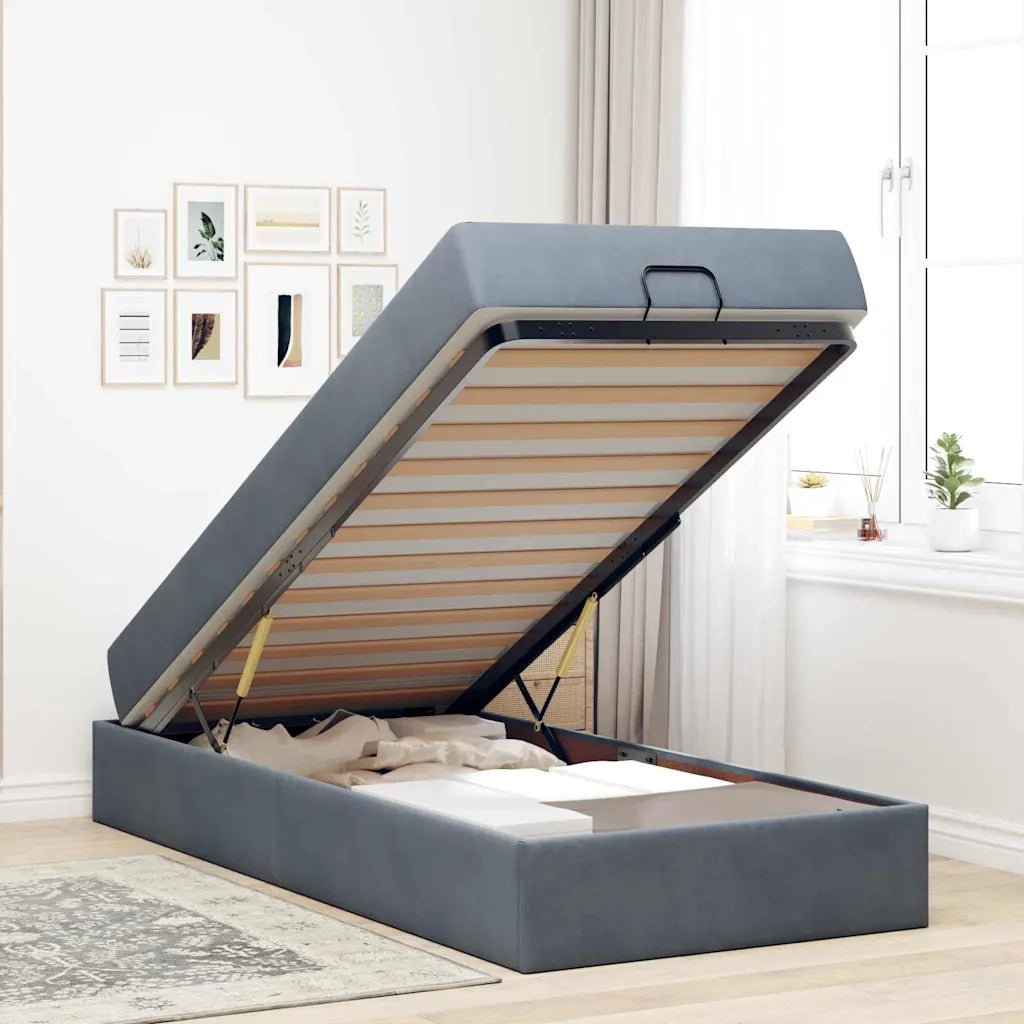 vidaXL Struttura del letto Grigio scuro 80 x 200 cm Velluto