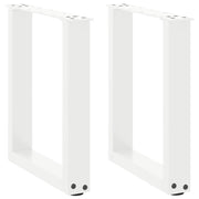 Set di 2 gambe per tavolino da caffè a forma di U con piedini regolabili 28 x 42 cm design moderno acciaio bianco 02_0057389