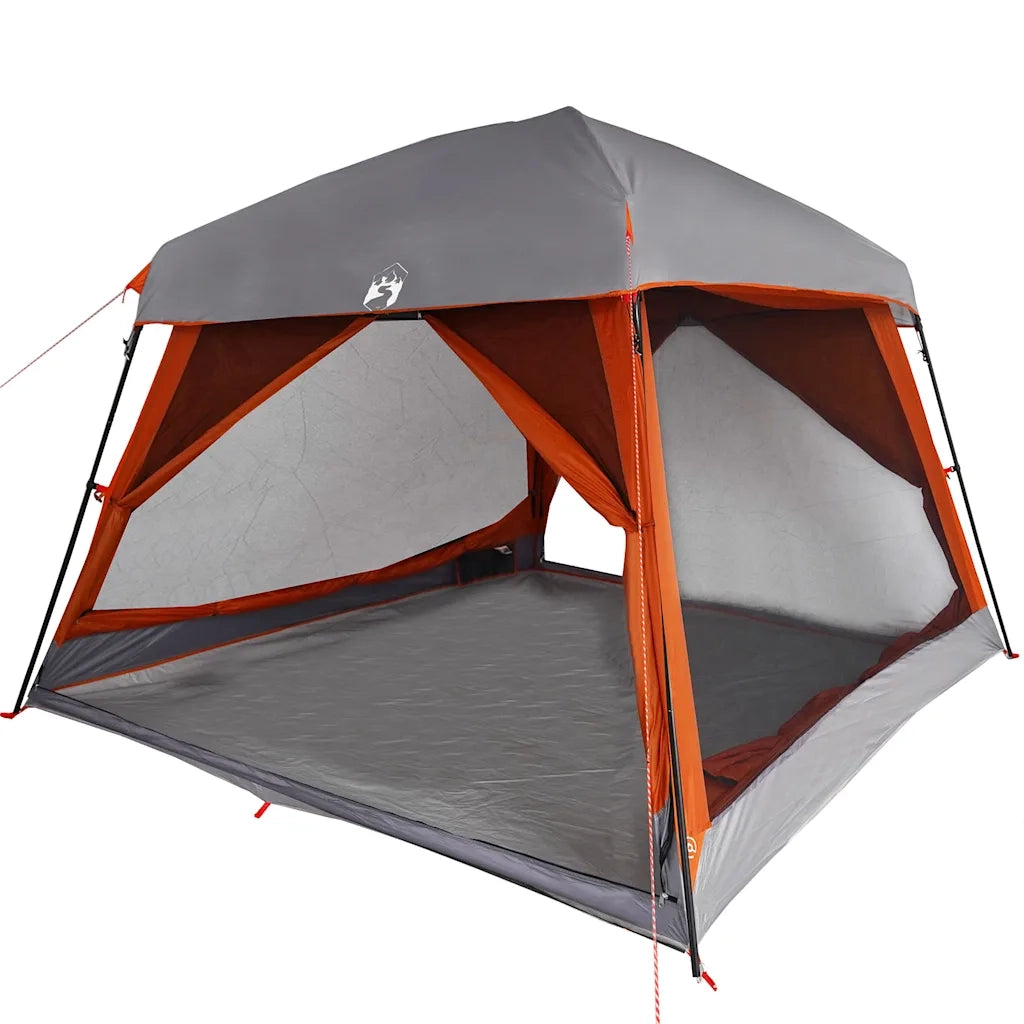 Tenda Familiare Cabina 6 Persone Grigia Arancione Impermeabile 4009568