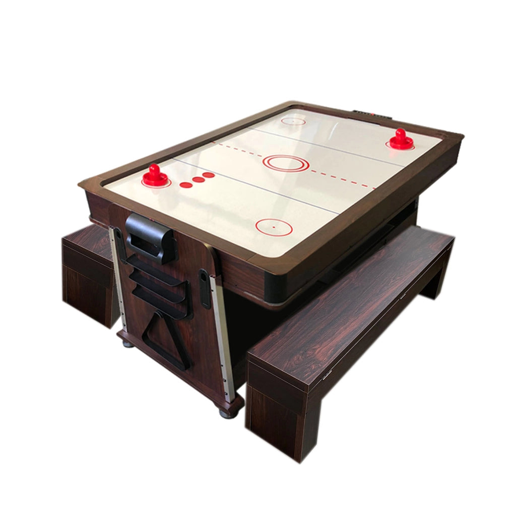 Tavolo da biliardo 7 piedi blu Multi-gioco Air Hockey +Ping pong – Mattew con panche