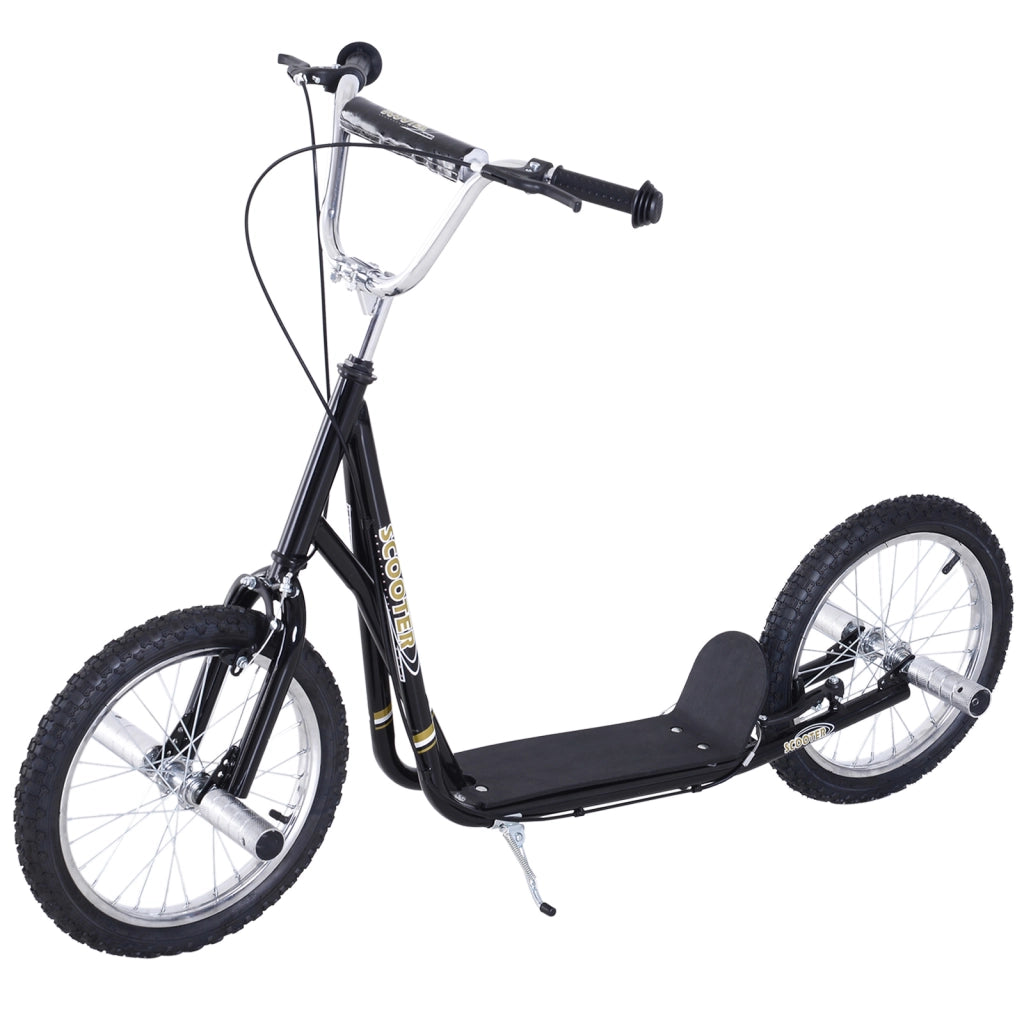 Scooter per bambini 5+ anni con ruote 16' pneumatici ¨C zephmum ¨C 143x58x92-100 cm nero