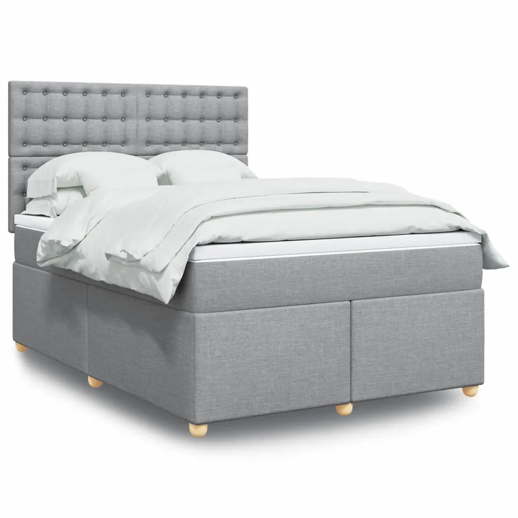 vidaXL Giroletto a Molle con Materasso Grigio Chiaro 140x190cm Tessuto
