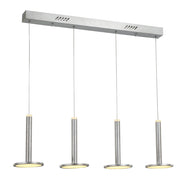 Sospensione Italux Oliver LED 4 luci 48W nichel satinato