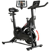 Cyclette Magnetica Regolabile con Display LCD e Supporto Tablet ¨C zephmum ¨C Nero, Acciaio e ABS, 103x49x98-112 cm