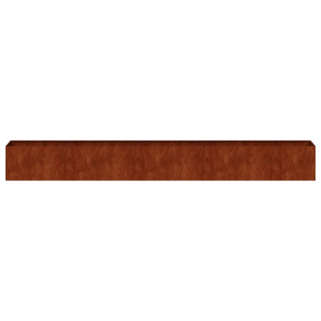 Fioriera Arrugginita 360x40x40 cm in Acciaio Corten