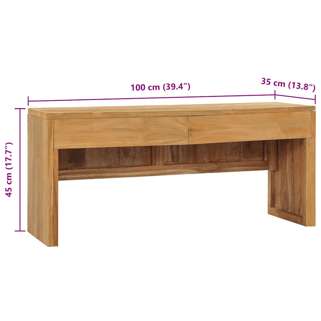 Mobile Porta TV 100x35x45 cm in Legno Massello di Teak 288843
