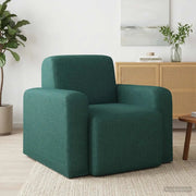 Divano Sedia-Poltrona Verde Scuro Tessuto 302789