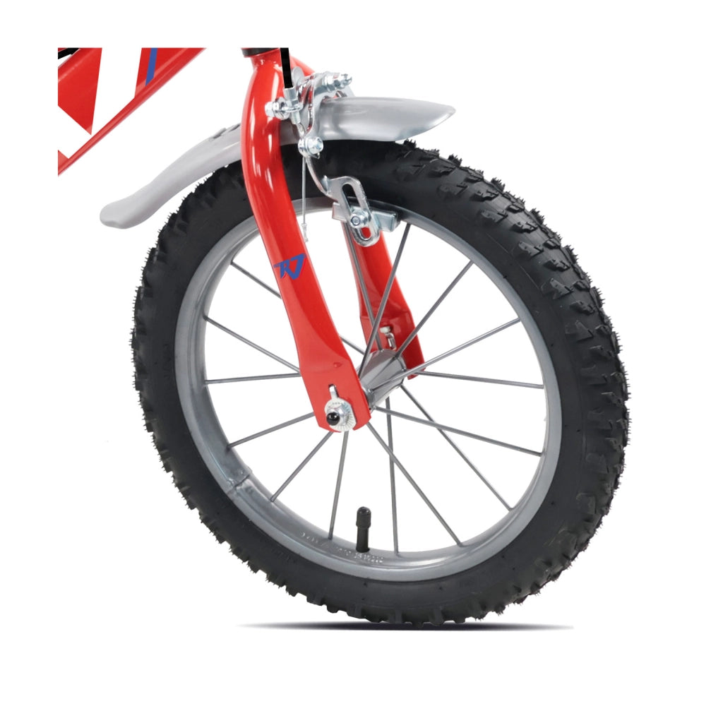 Bicicletta per Bambini 16" Rocket Freni Caliper e Stabilizzatori in Acciaio Hi-Ten Rosso