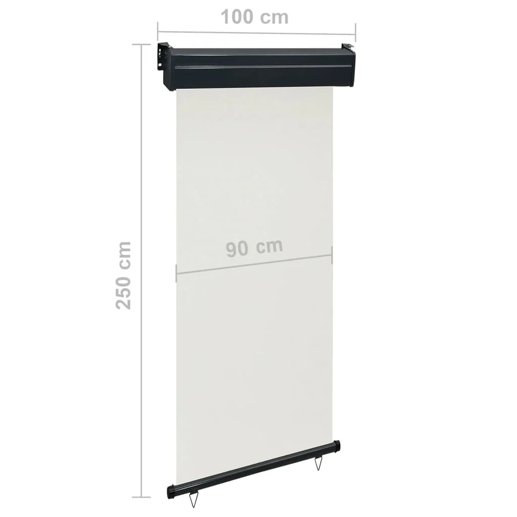 Tenda da sole laterale per balcone 100 x 250 cm crema 02_0007000