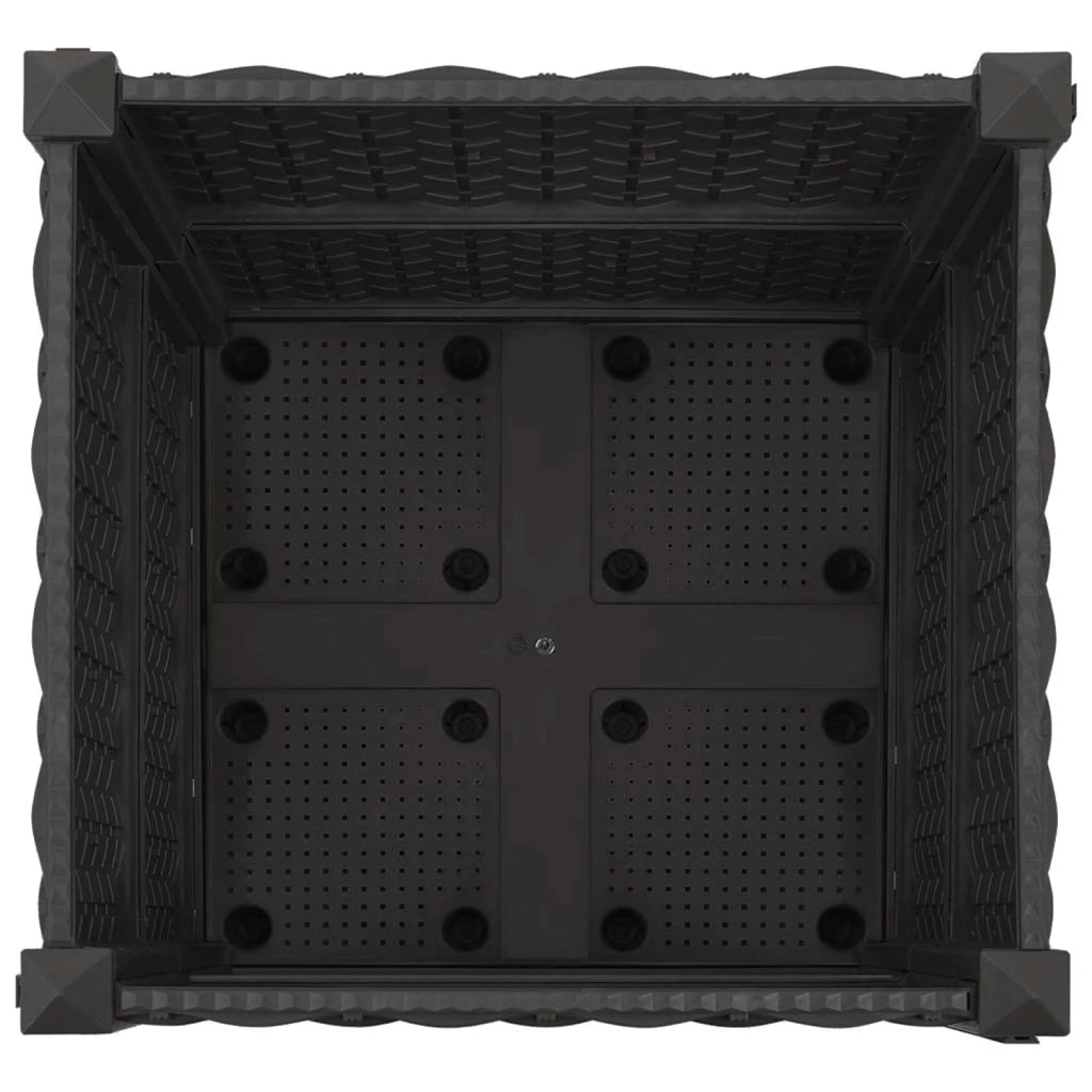 Vaso da Giardino con Ruote Nero 40 x 40 x 44 cm PP 3422910