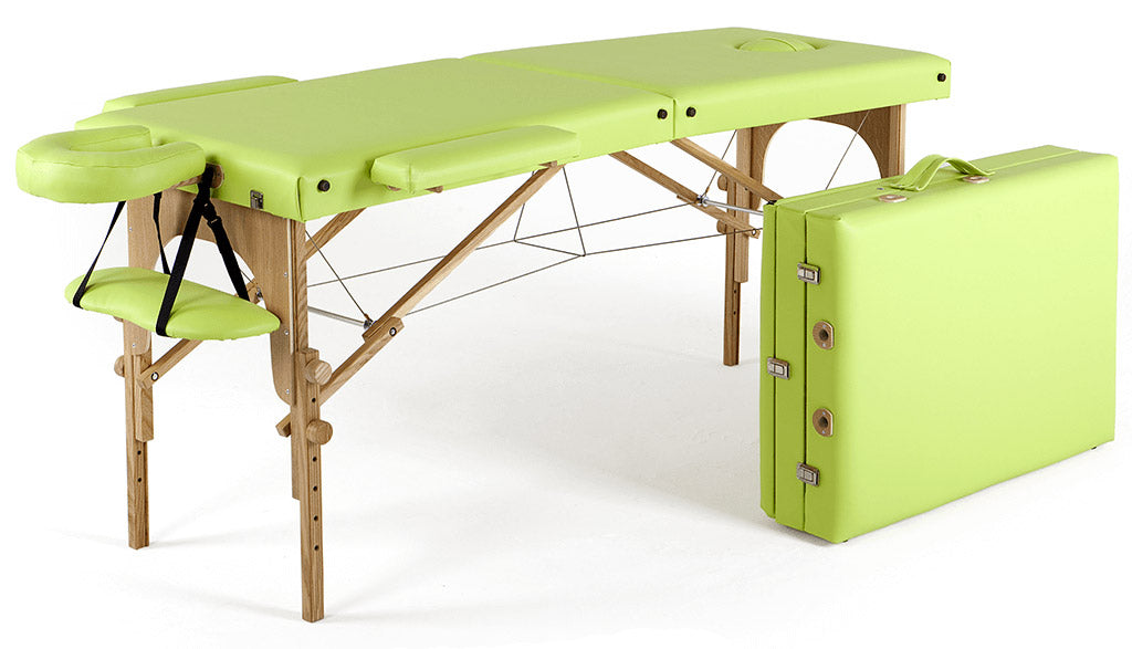 Lettino da Massaggio Fisioterapia Pieghevole con 2 Zone 182x57x60/80cm Benotti Koori Verde