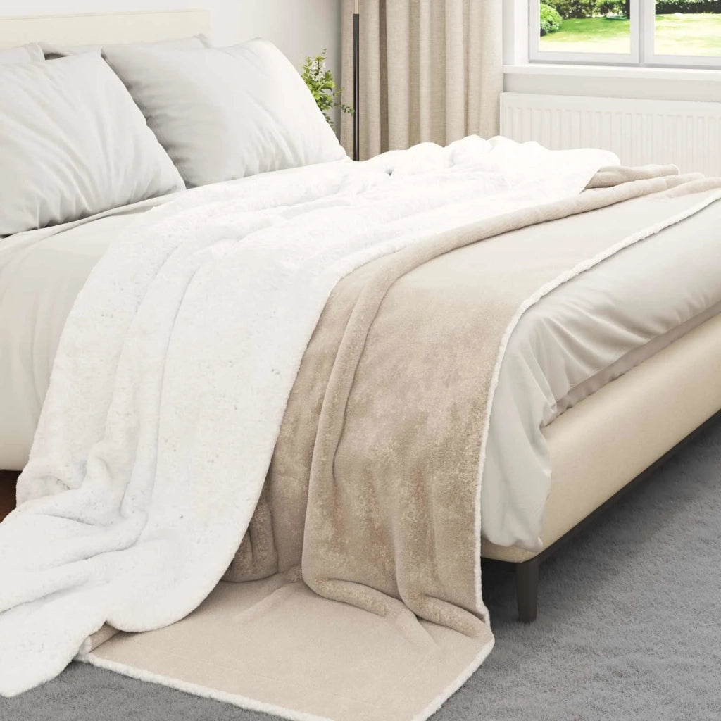 Coperta Beige 220 x 240 cm Panno 42016975