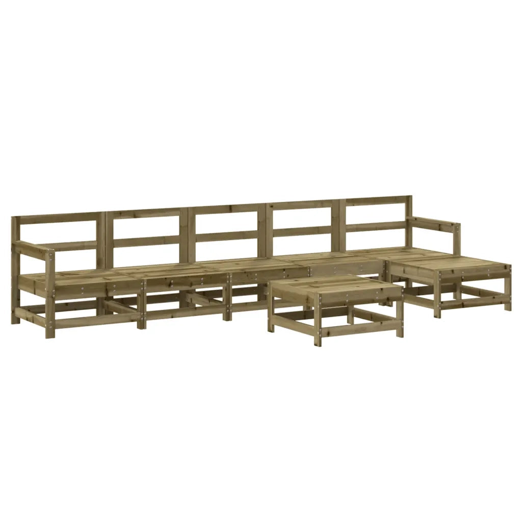 Set Divani da Giardino 7pz con Cuscini Legno Impregnato di Pino 3185975