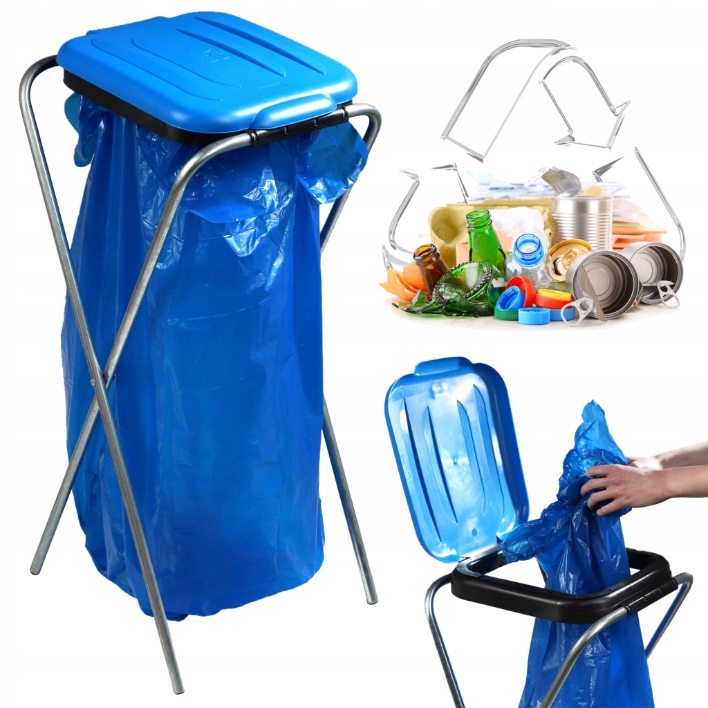 Cestino con supporto KADAX per sacchi per la raccolta differenziata, 120 litri, blu.
