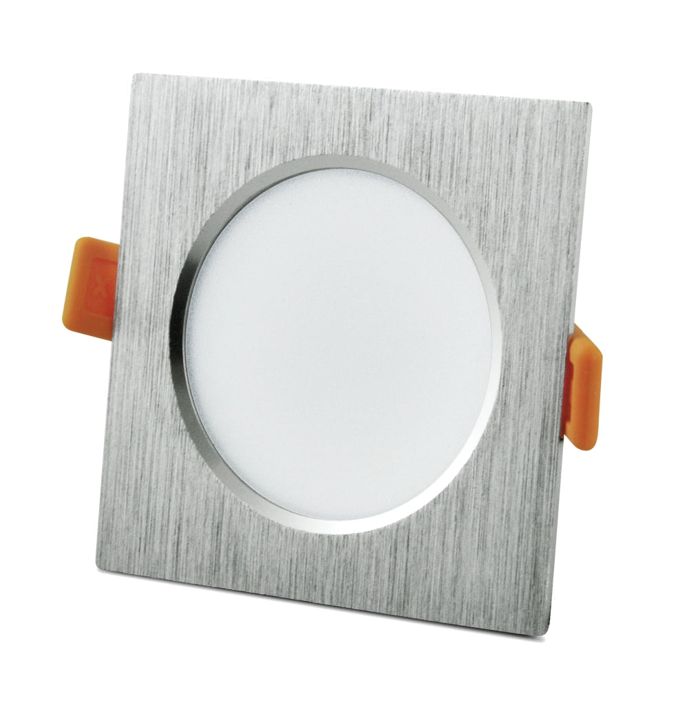 Faretto LED incasso 7W quadrato argento 3000K Venus