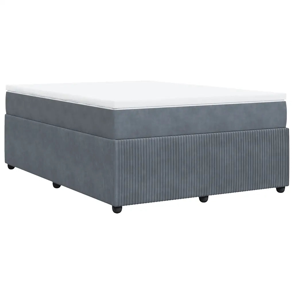 vidaXL Giroletto a Molle con Materasso Grigio Scuro 160x200 cm Velluto