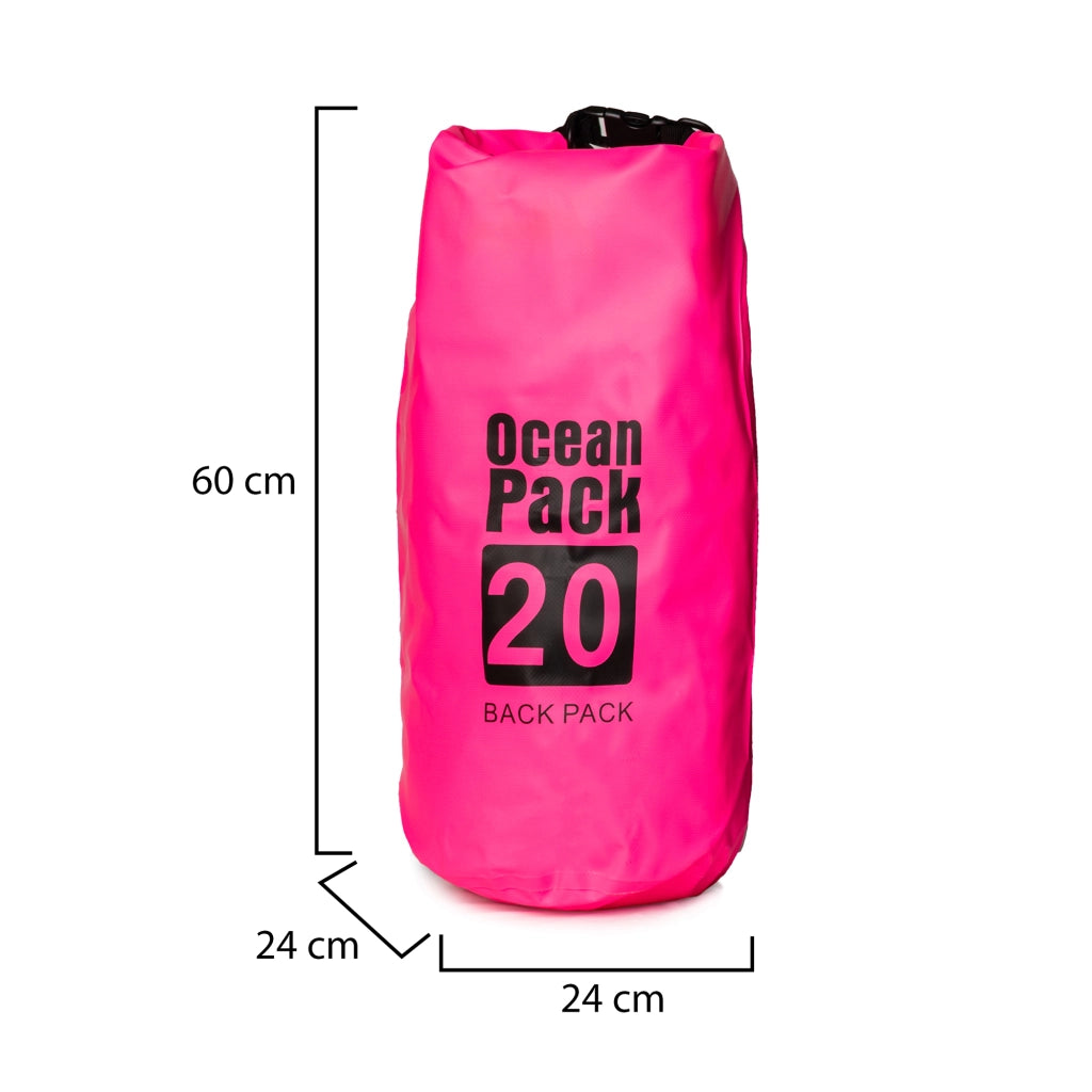 Semiha, Borsa Impermeabile Capacità 20 lt, Rosa Fuxia