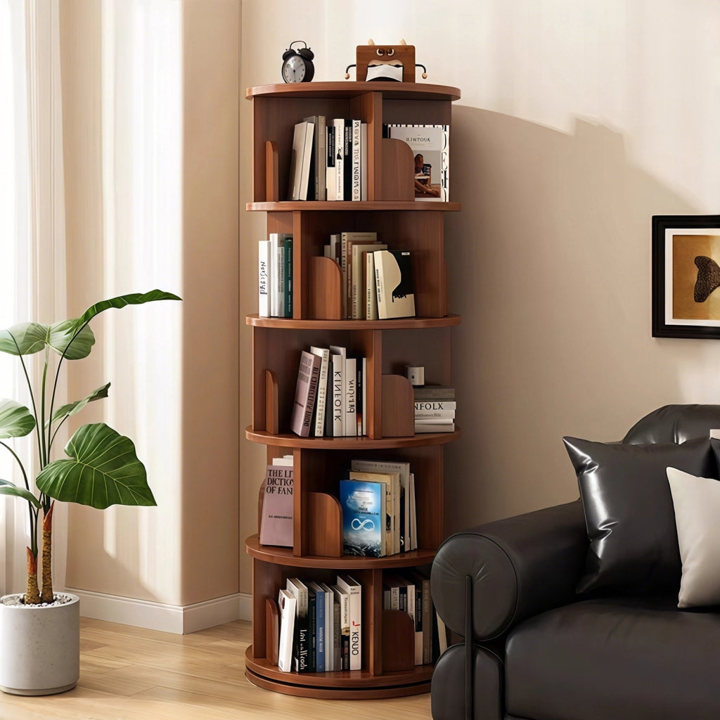 LIBRERIA girevole 360° 59 x 56 x 26 cm MDF noce