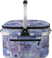 Portatile isolanti per picnic con chiusura a maglia in tessuto a quadri medio viola