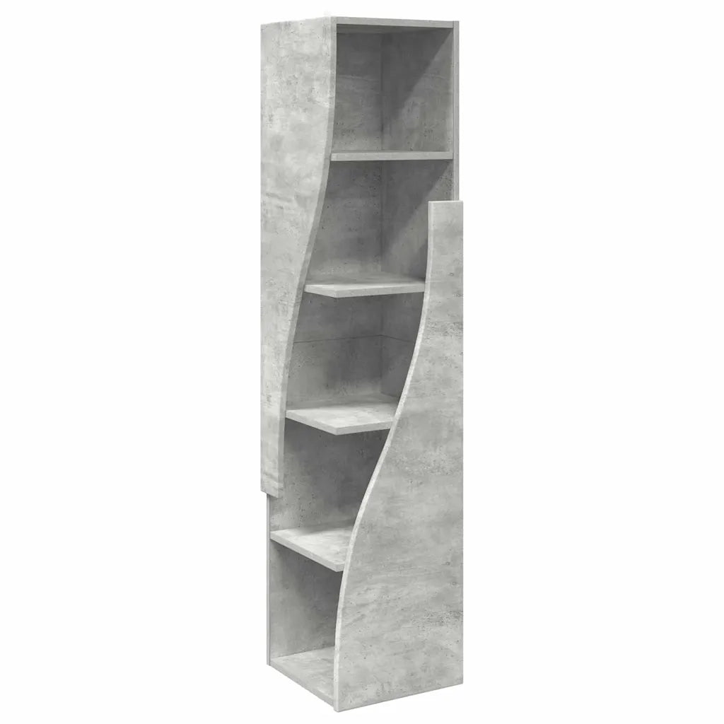 Mobile angolare Grigio cemento 32x32x140cm Legno multistrato 889878
