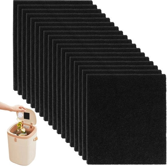 20 Filitri Attivi di Carbone per Ciotole per Gatti e Contenitori di Compost