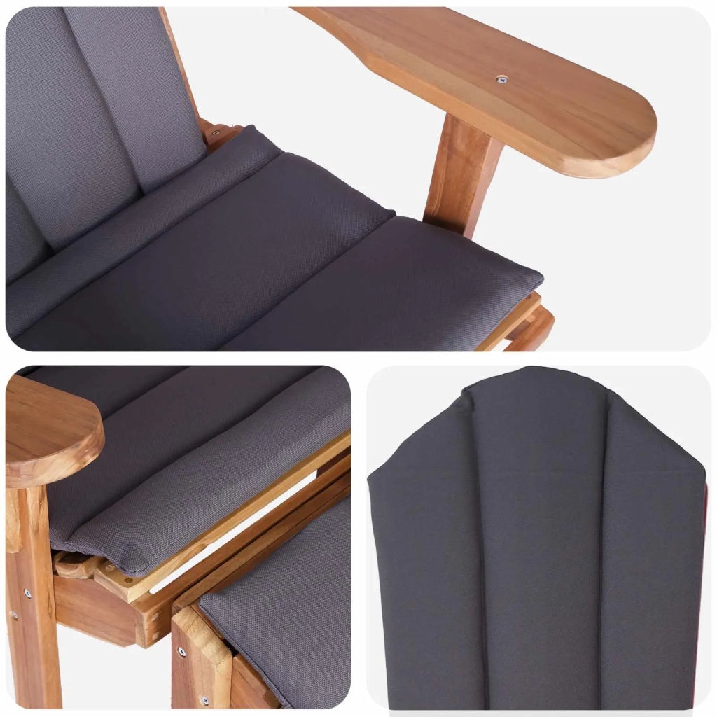 Sedia Adirondack da Giardino con Poggiapiedi Naturale 42041354