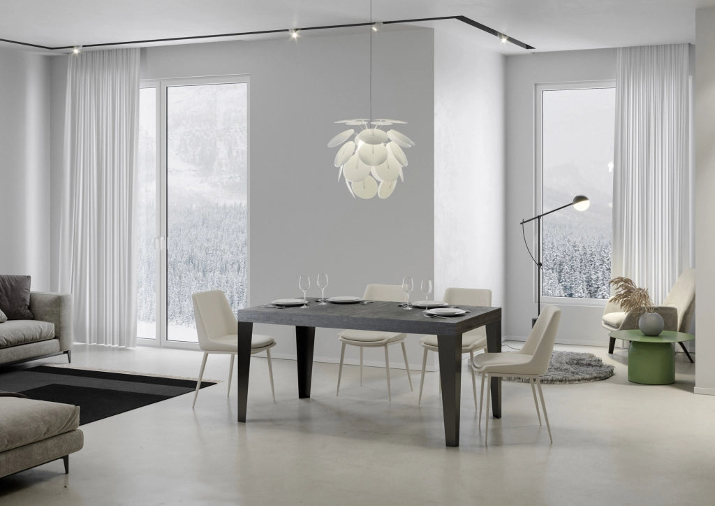 Tavolo allungabile 90x130/234 cm Flaris Premium Cemento telaio Antracite