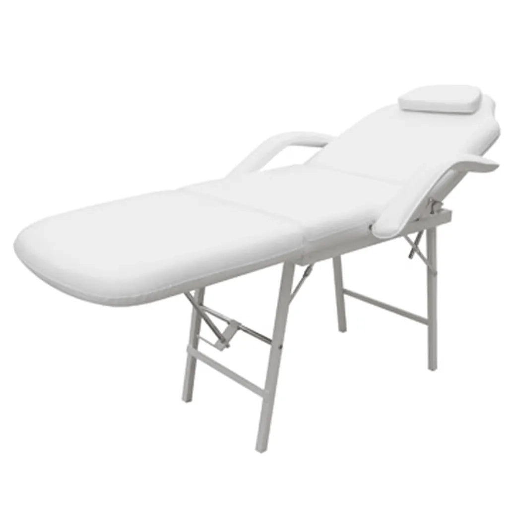 Letto Trattamento Viso Regolabile in Similpelle Bianco
