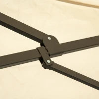 Ombrellone da Giardino, Ombrellone da Patio con Supporto e Manovella, Ovale, 460 x 270 x 240 cm, Bianco Crema