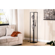 Lampada da terra 3 luci V340 nera in metallo, stile industriale