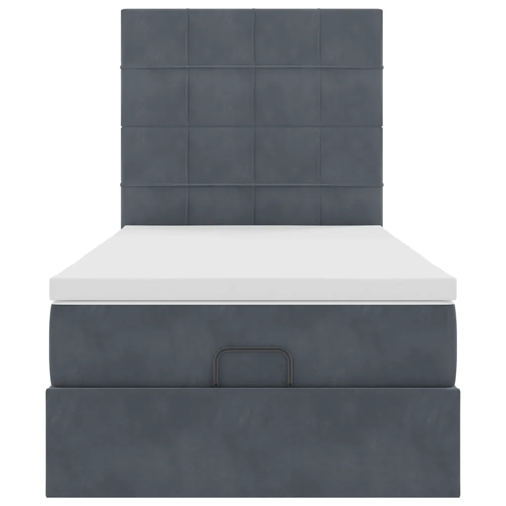 Struttura Letto Pouf con Materassi 90x200 cm in Velluto 3313446
