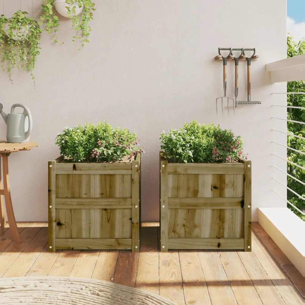 Fioriere da Giardino 2 pz in Legno di Pino Impregnatocod mxl 108694