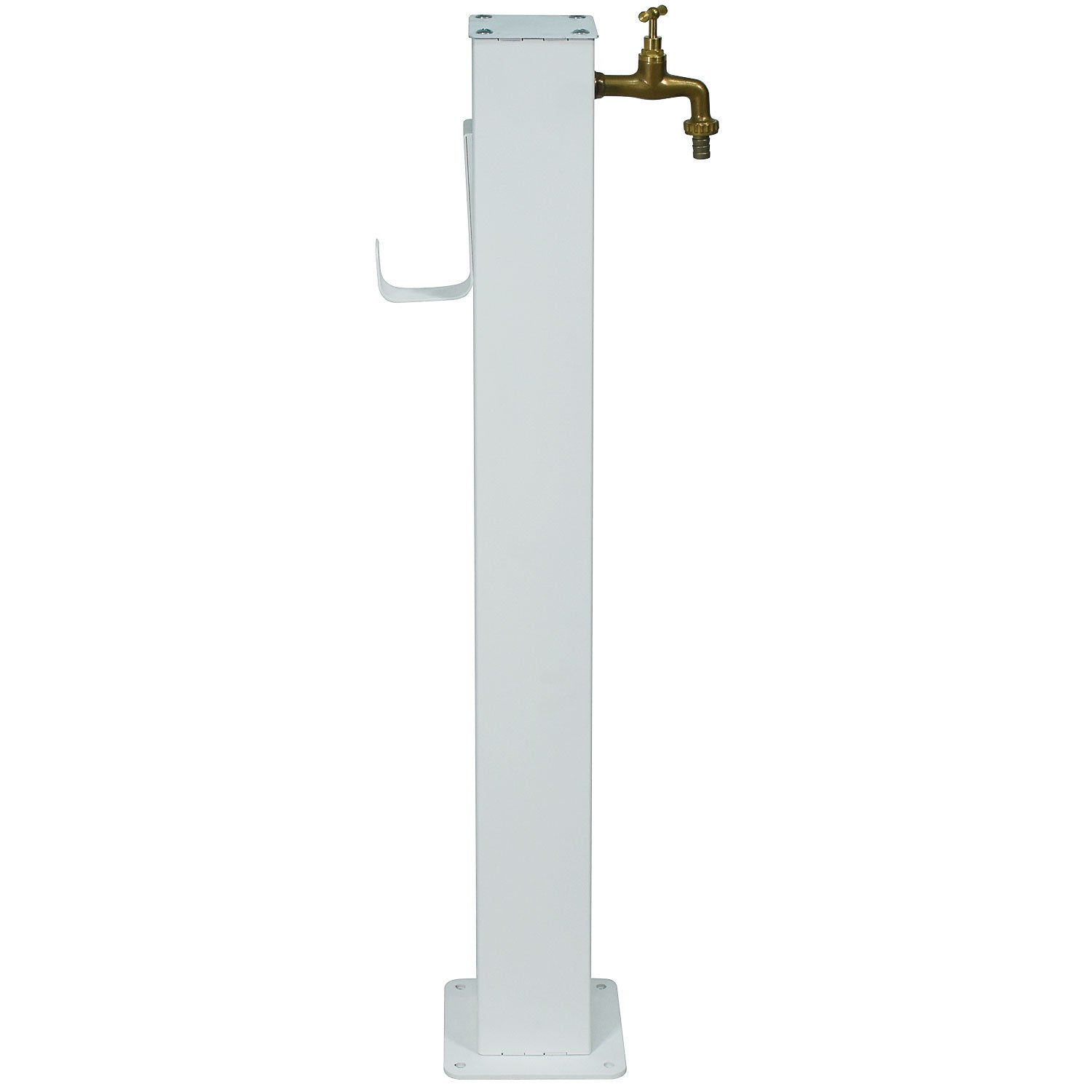 Colonna Acqua da Giardino con Rubinetto 20x20x97 cm in Acciaio Bianco