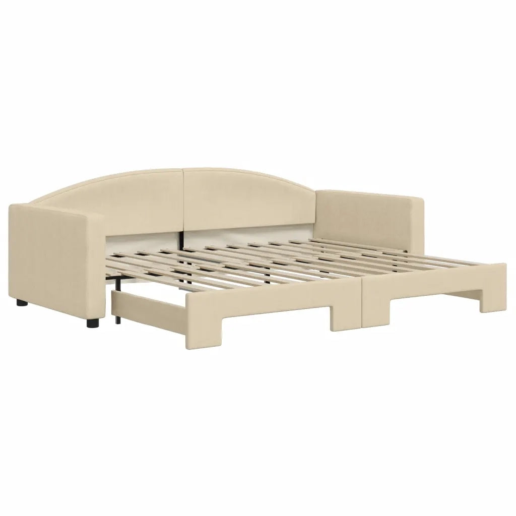 Divano letto | Sof¨¤ letto | Letto singolo Estraibile Crema 90x200 cm in Tessuto